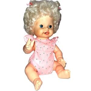 14"  1982 Vintage Baby Alive Baby Doll With Lever on Her Back